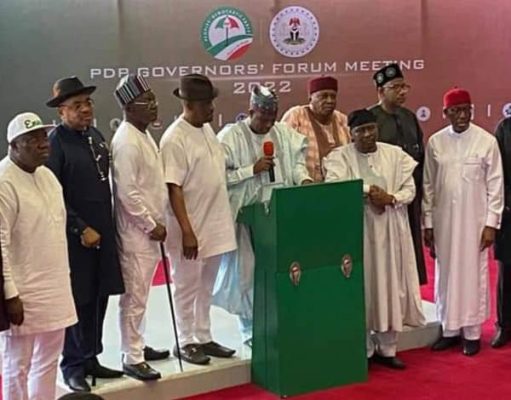 PDP Governors Forum Issues A Communique At The End Of Their Meeting In Port Harcourt, Rivers State